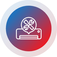 Icon of hard drive repair with wrench and screwdriver.