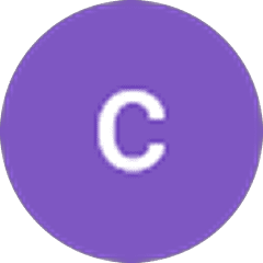 Circular purple icon featuring C