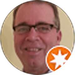 Person with star icon badge