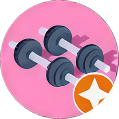 Dumbbells on pink background