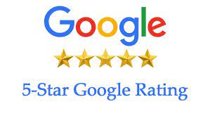 Google logo with 5-star rating displayed.