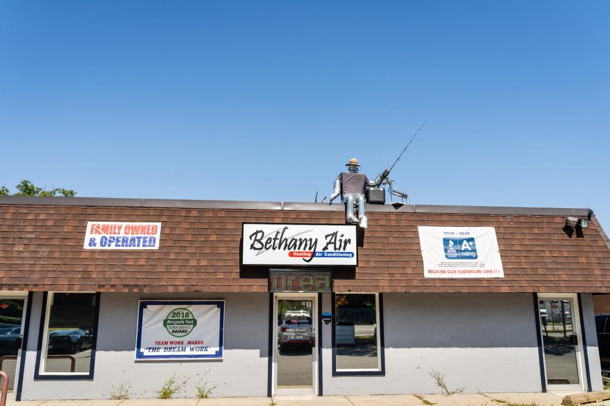 Front exterior of the Bethany Air Heating & Air Conditioning storefront building in Annapolis, MD.